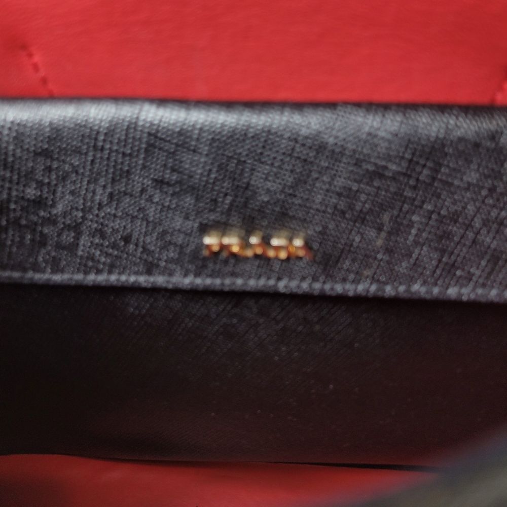 Prada Saffiano Women's 2 Tone Red And Black Large Double Tote Bag - Picture 4 of 15